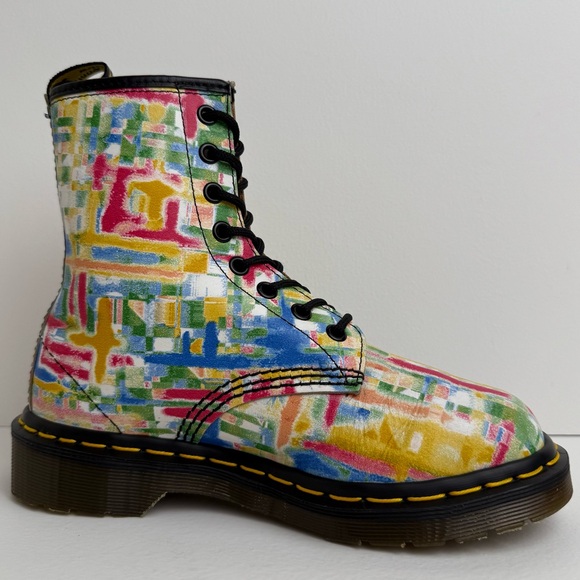 Vintage Dr. Martens England Rainbow Quaser 1460 White Leather MIE Boots UK 3 - Picture 5 of 16